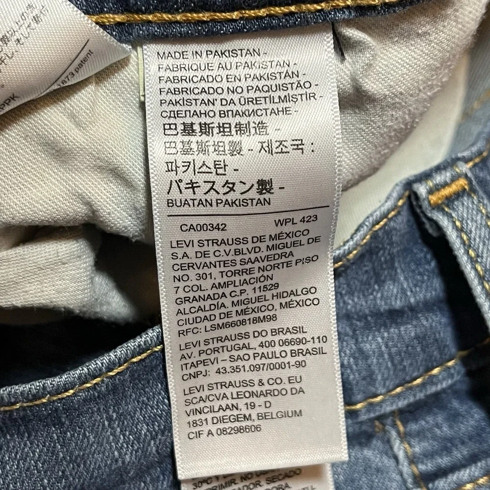 Levis 559 Jeans Men 34x32 Blue Medium Wash Relaxed Straight Fade Whiskering Work